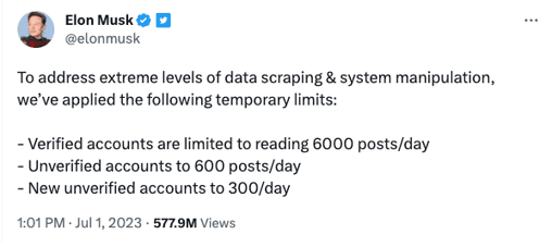 Elon Rate Limit Tweet