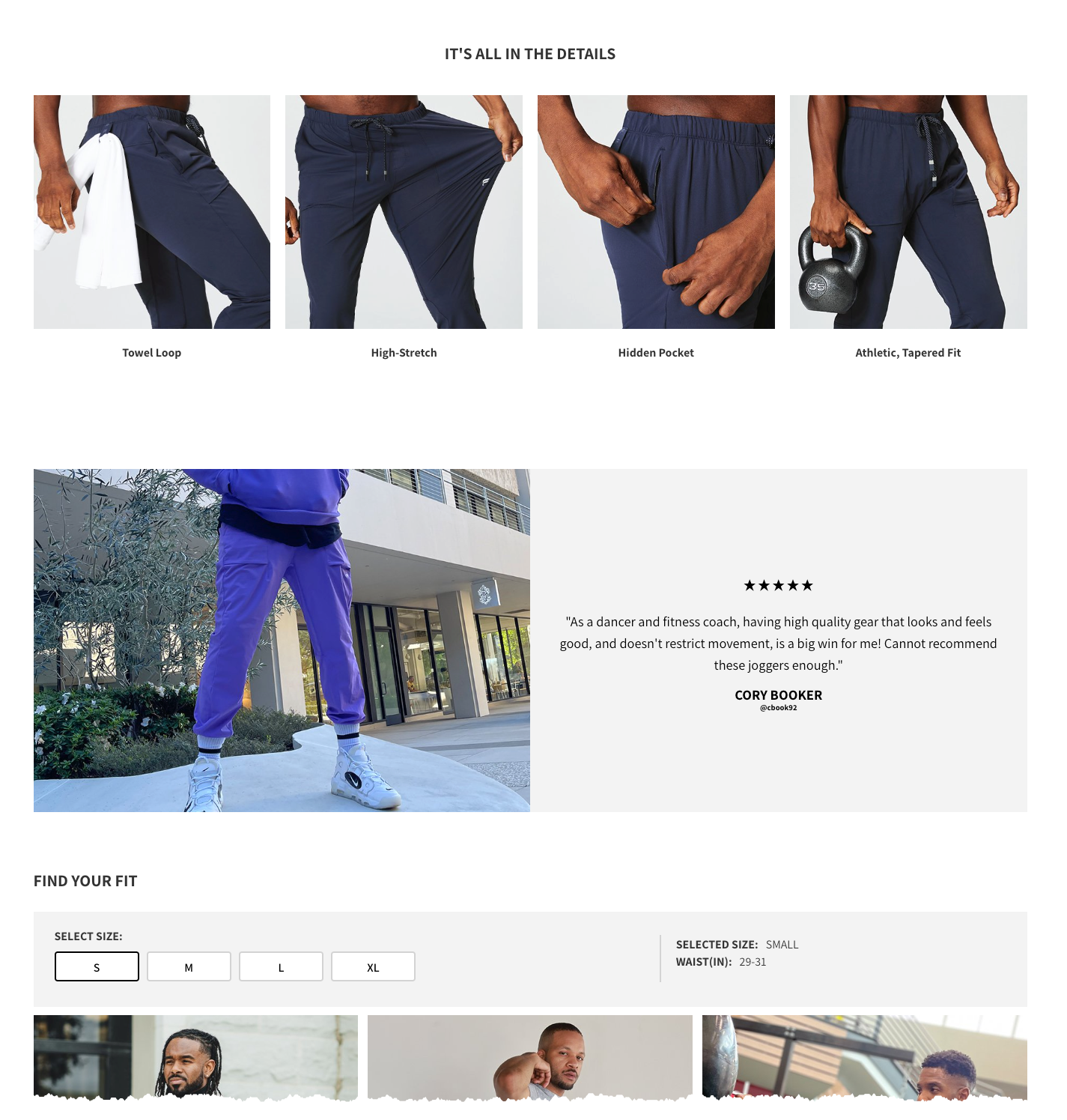 Screenshot of product page on Fabletics showing a customer review