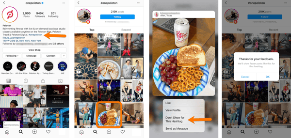 OnePeloton Branded Hashtag Example | How To Remove A Photo Using Your Hashtag