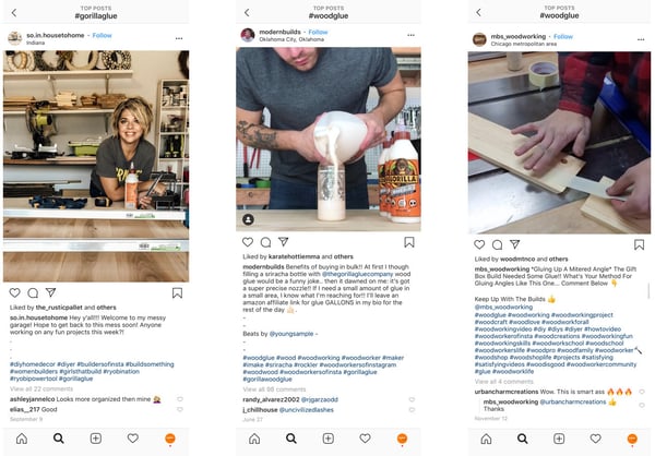 The Gorilla Glue Company Instagram Example Sharing Content | Mighty Roar