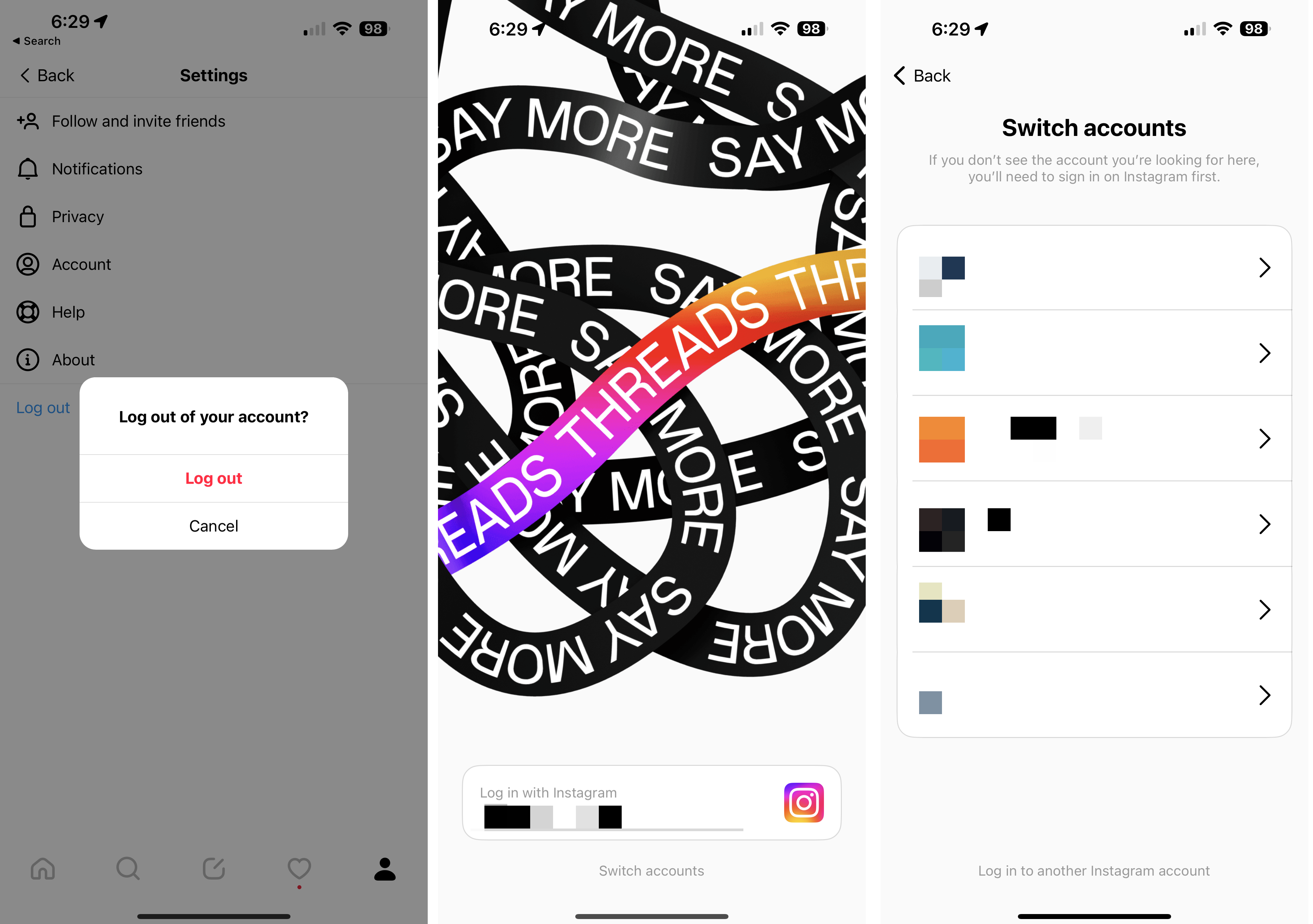 Switching Accounts on Threads