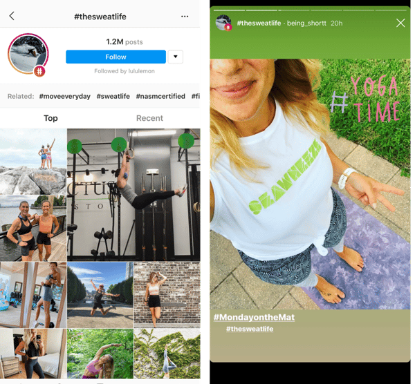 TheSweatlife Hashtag Example | Branded Hashtag Examples
