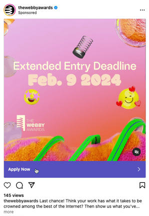 Webby Awards Instagram Ad