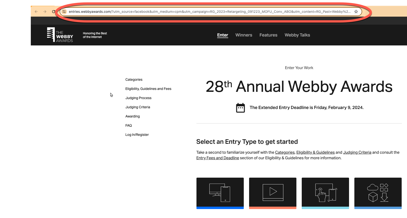 Webby Awards Website