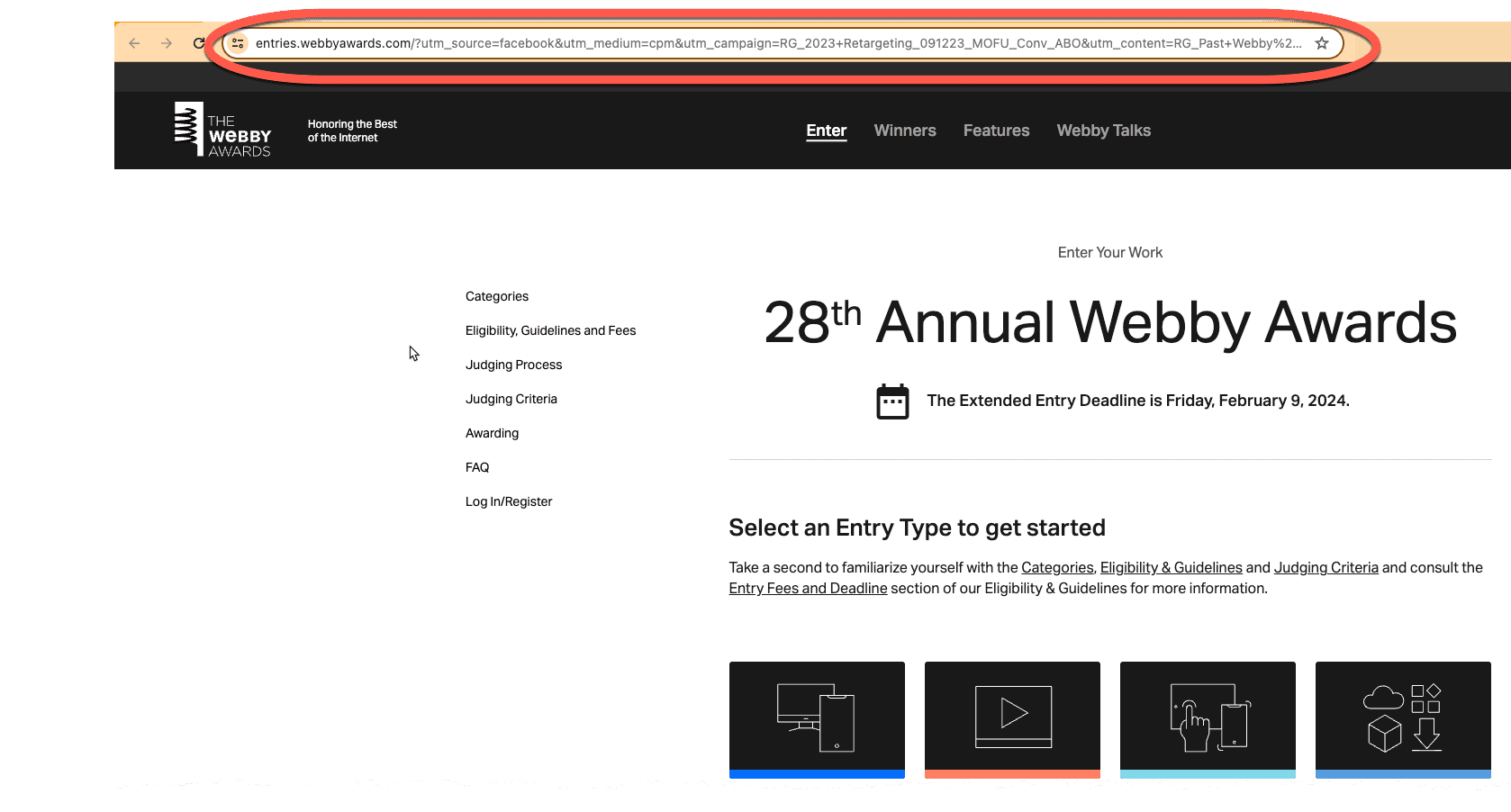 Webby Awards Website
